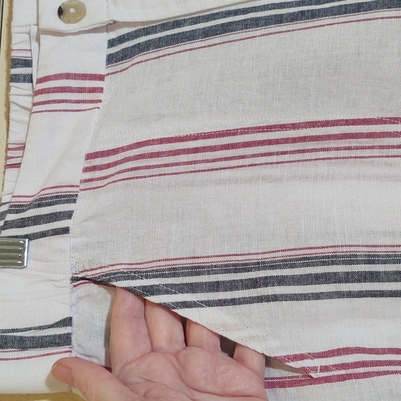 Liz Claiborne Linen White Stripe Pants NWT - Picture 2 of 7